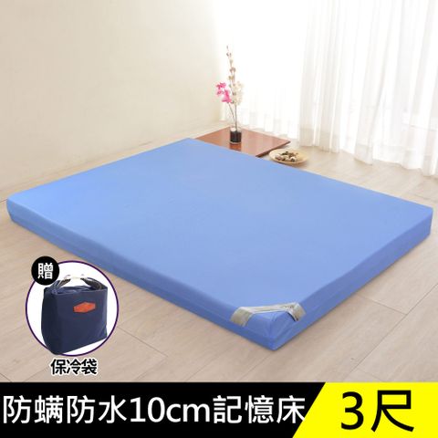 LooCa防蟎防水10cm記憶床墊-單人3尺