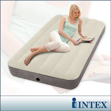 【INTEX】新型氣柱-單人加大植絨充氣床墊 (寬99cm)