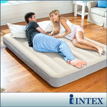 【INTEX】新型氣柱-雙人加大植絨充氣床墊 (寬152cm)