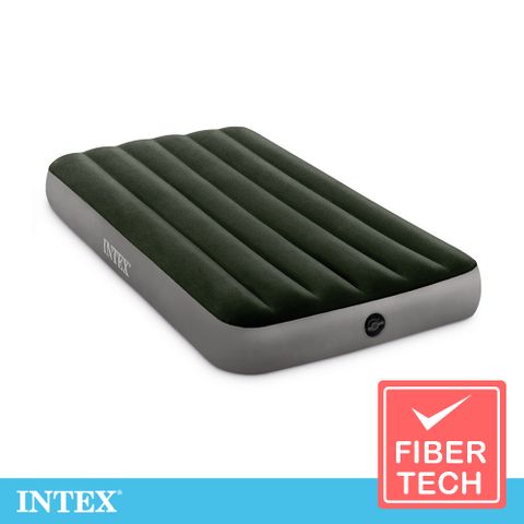 INTEX經典單人加大充氣床墊(綠絨)-寬99cm(64107)