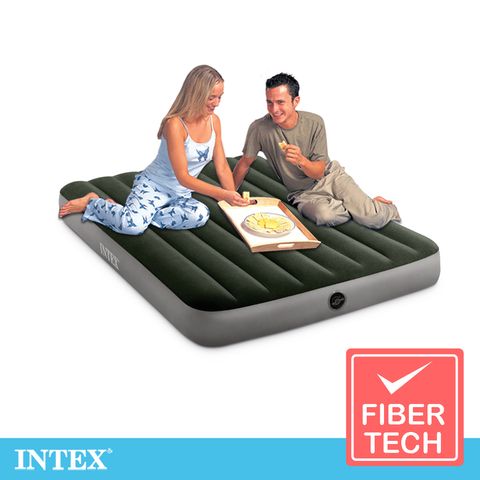 INTEX經典雙人充氣床墊(綠絨)-寬137cm(64108)