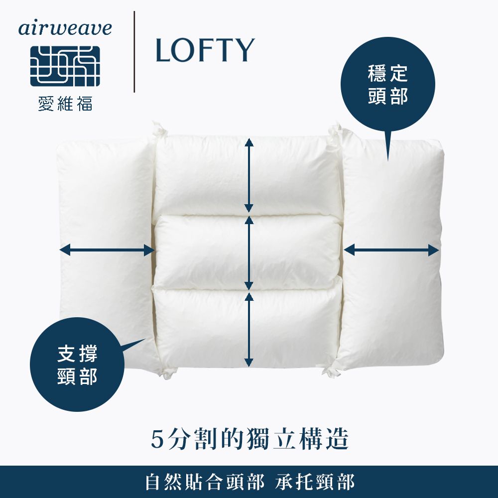 airweave 愛維福】LOFTY 枕工房雙面快眠枕(百年專業睡枕品牌透氣可水洗 