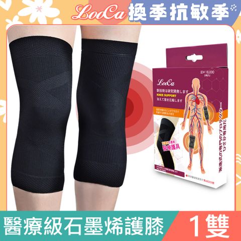 【LooCa】醫療級石墨烯護膝一雙(漸進式加壓護具-膝蓋專用未滅菌)