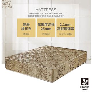 【多瓦娜】石棉天使保暖獨立筒床墊-6尺