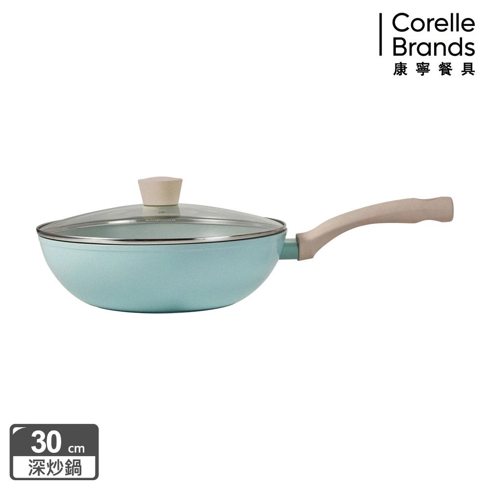 Corelle Brands 康寧餐具 康寧 Snapware 鈦輕量不沾深炒鍋30cm(含鍋蓋)