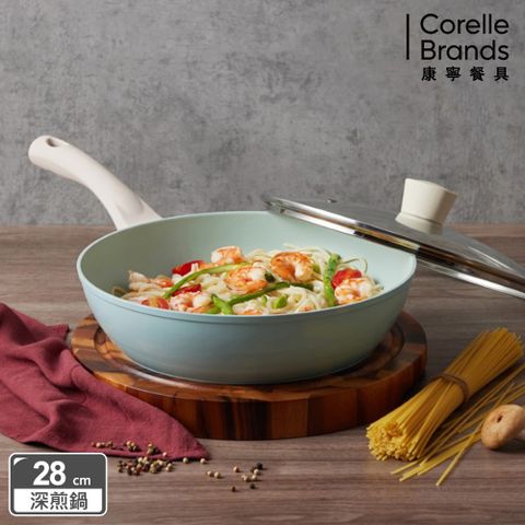 Corelle Brands 康寧餐具 康寧 Snapware 鈦輕量不沾深煎鍋28cm(含鍋蓋)