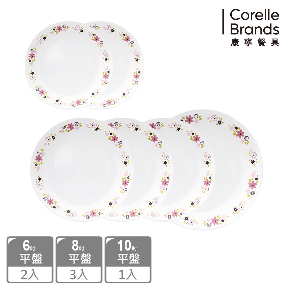 Corelle Brands 康寧餐具 【美國康寧 CORELLE】多花色6件式餐盤組(多款組合)