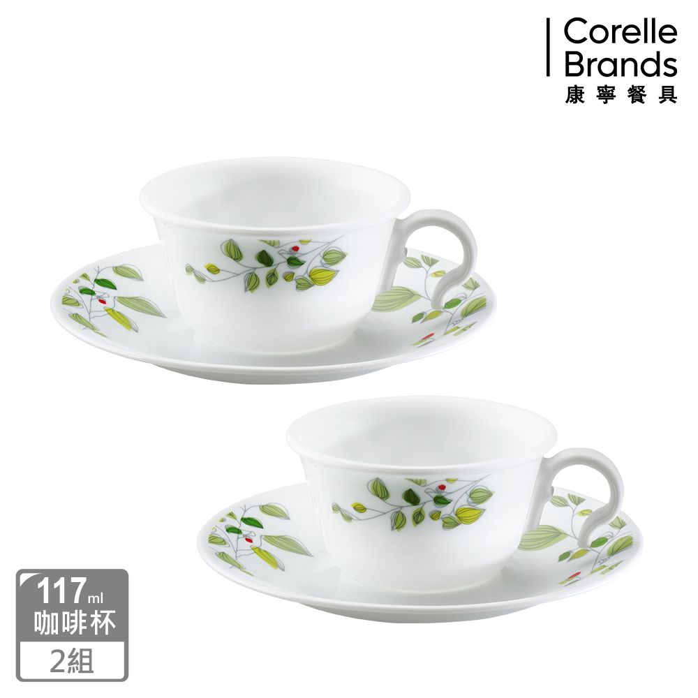 Corelle Brands 康寧餐具 CORELLE 康寧 綠野微風4件式咖啡杯組-D04