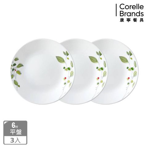 Corelle Brands 康寧餐具 CORELLE 康寧綠野微風6吋平盤三入組