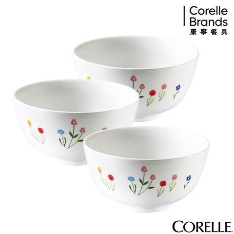 Corelle Brands 康寧餐具 【 CORELLE】 春漾花朵3件式中式飯碗組