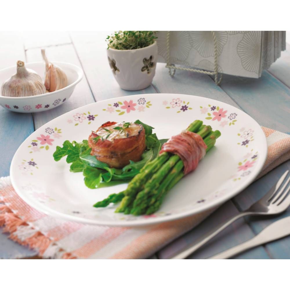 Corelle Brands 康寧餐具 【美國康寧 CORELLE】 花漾派對10吋平盤3入組