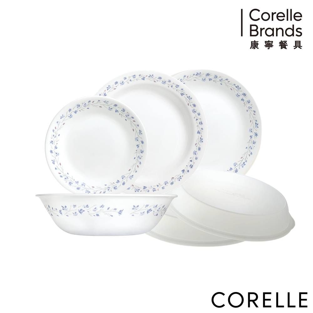 Corelle Brands 康寧餐具 【美國康寧 CORELLE】絕美紫薇經典6件式餐盤組