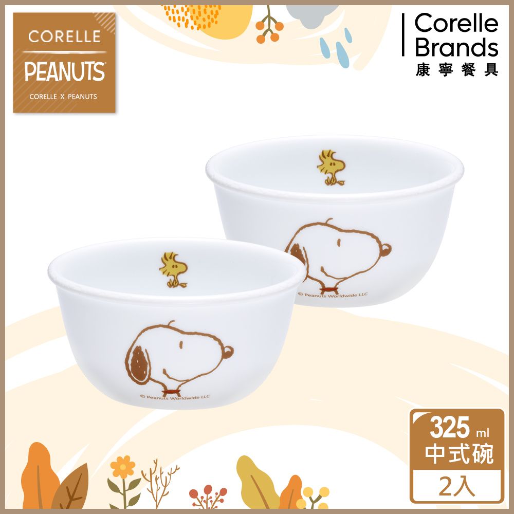 Corelle Brands 康寧餐具 【美國康寧 CORELLE】SNOOPY FRIENDS 2件式餐碗組-B01