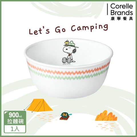 Corelle Brands 康寧餐具 【美國康寧 CORELLE】SNOOPY 露營趣900ml拉麵碗(428)