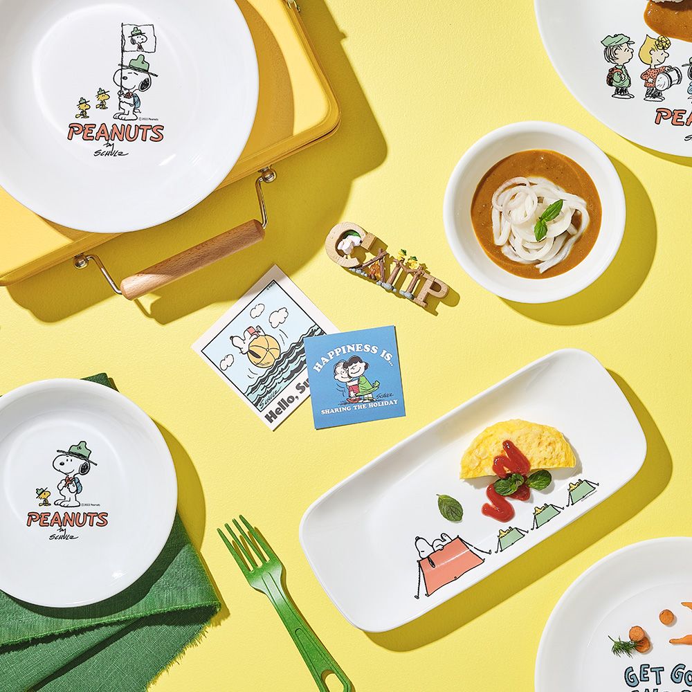 Corelle Brands 康寧餐具 【美國康寧 CORELLE】SNOOPY 露營趣 2件式湯碗組(贈微波蓋)-BA