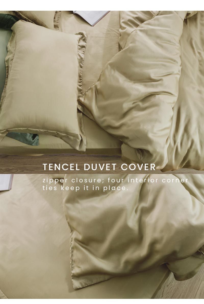 TENCEL DUVET COVERzipper closure; four interior cornerties keep it in place