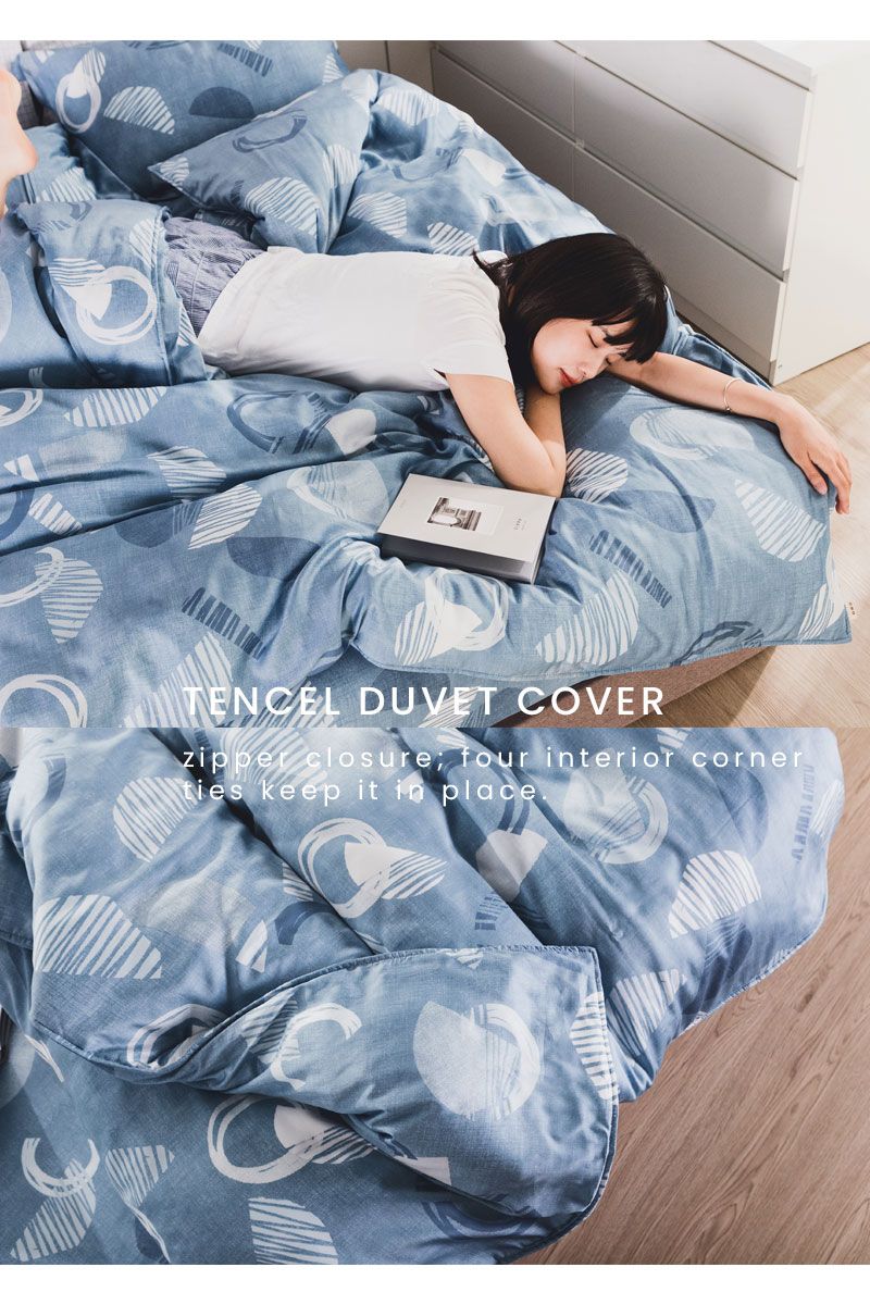 TENCEL DUVET COVERzipper closure  interior cornerties keep it in place