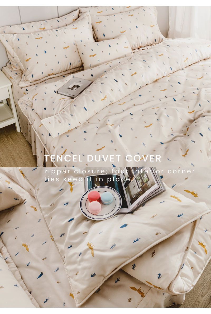 TENCEL DUVET COVERzipper closure;   corner keep  in place