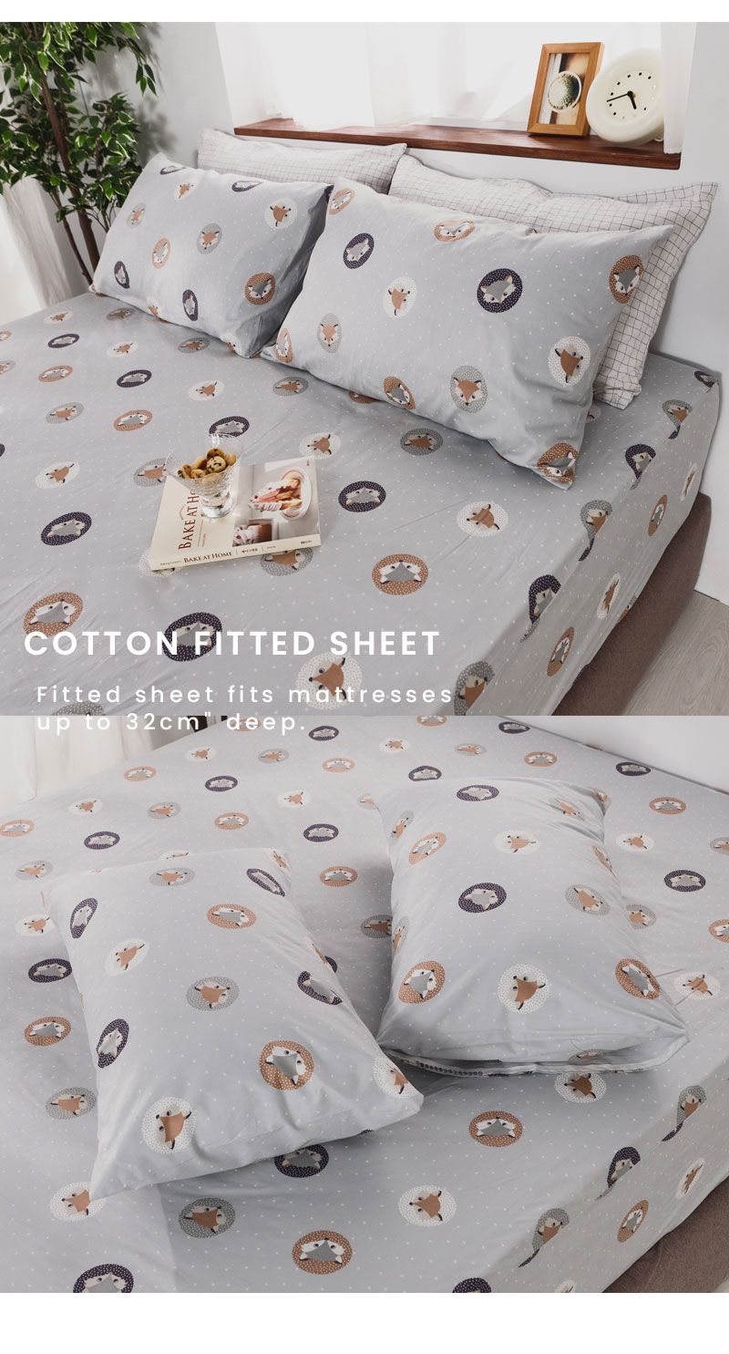 BAKE AT BAKE AT HOME COTTON FITTED SHEETFitted sheet fits mattressesup to 32cm deep.