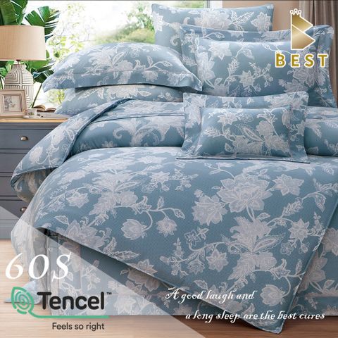 特大_60支頂級天絲兩用被床包組/100%TENCEL 斯卡夫