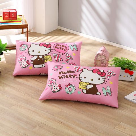 HongYew 鴻宇 抗菌枕套2入 美國棉 日本抗菌Hello Kitty 多款任選