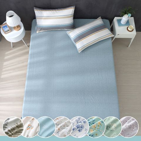 鴻宇 100%精梳棉 單人床包枕套兩件組 多款任選