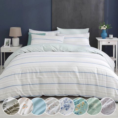 鴻宇 100%精梳棉 雙人特大四件式兩用被套床包組 多款任選