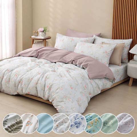 鴻宇 100%精梳棉 雙人四件式薄被套床包組 多款任選