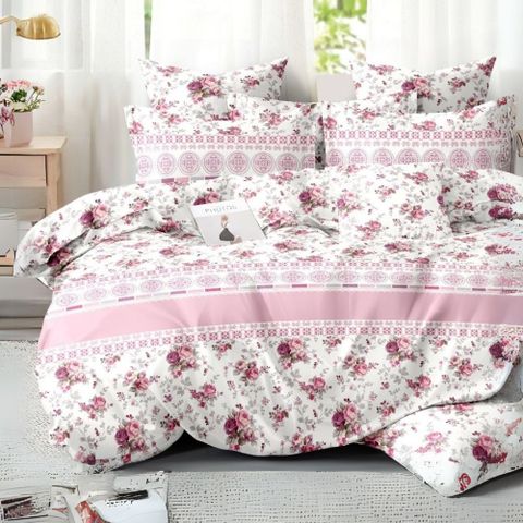 台灣製抗菌舒柔棉 床包枕套組 單人 二件組 (床包/床單/床罩) 花漾甜夢