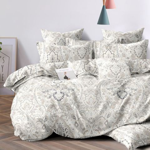 台灣製抗菌舒柔棉 薄被套-雙人 (被單/被套/棉被套 四角有綁帶) 古典精髓