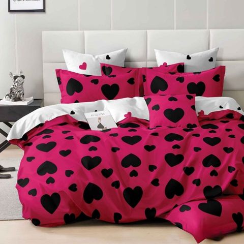 台灣製抗菌舒柔棉 薄被套-雙人 (被單/被套/棉被套 四角有綁帶) 酷愛紅心