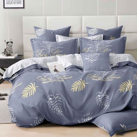 台灣製抗菌舒柔棉 薄被套-雙人 (被單/被套/棉被套 四角有綁帶) 青葉時光