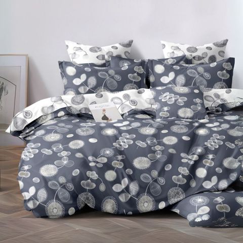 台灣製抗菌舒柔棉 床包枕套組 雙人加大 三件組 (床包/床單/床罩) 寧靜之林