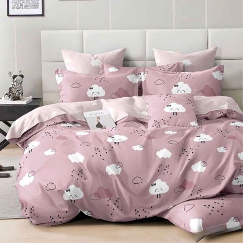 台灣製抗菌舒柔棉 床包被套組 單人 三件組 (床包/床單/床罩) 雲上微笑