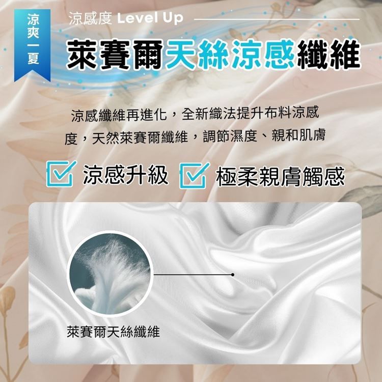 寢安家居 萊賽爾天絲台灣製兩用被床包組-5尺雙人 (TP15 四件組 床單床罩涼被)