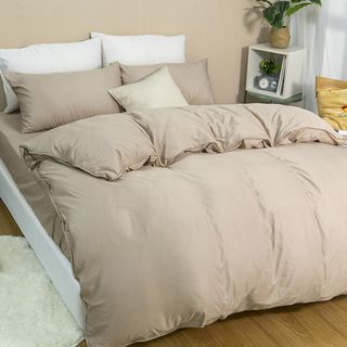 【艾唯家居】單人天絲床包枕套2件組 萊賽爾40支天絲 台灣製(卡其)