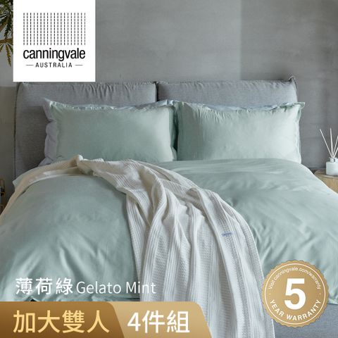 【canningvale】 阿萊西亞竹纖維加大雙人床組4件組(薄荷綠)