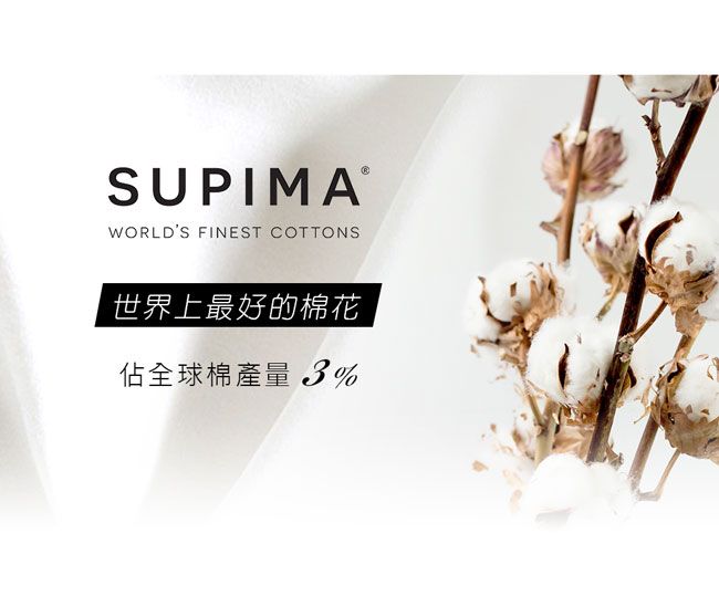 SUPIMAWORLDS FINEST COTTONS世界上最好的棉花佔全球棉產量3%