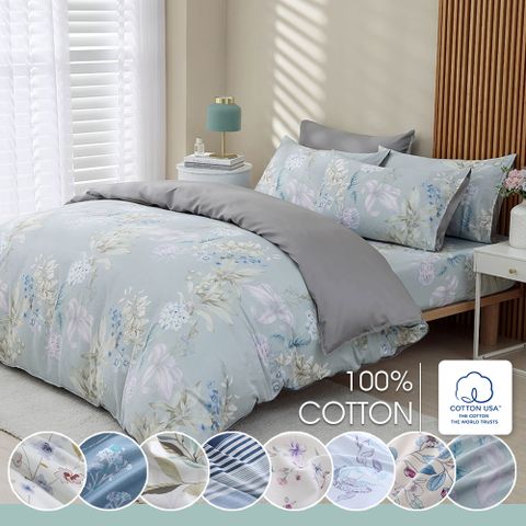 鴻宇 100%精梳棉 美國棉300織 雙人薄被套 多款任選