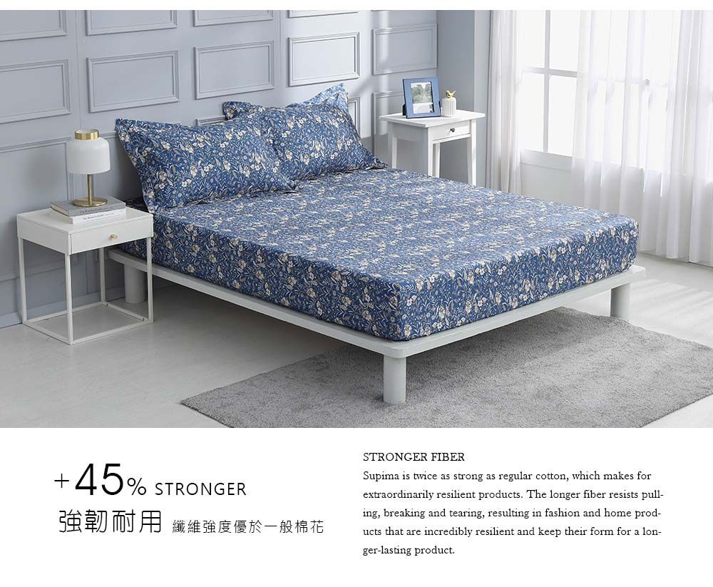 45% STRONGER強韌耐用 纖維強度優於一般棉花STRONGER FIBERSupima is twice as strong as regular cotton, which makes forextraordinarily resilient products The longer fiber resists pull-ing, breaking and tearing, resulting in fashion and home prod-ucts that are incredibly resilient and keep their form for a lon-ger-lasting product.