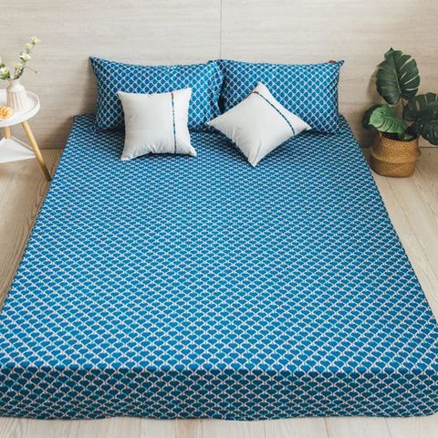 《40支紗》雙人床包枕套三件式【共6色】森林之歌 100%精梳棉-麗塔寢飾-