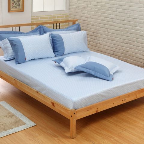 《40支紗》雙人加大床包(單品)【共6色】光點 100%精梳棉-麗塔寢飾-