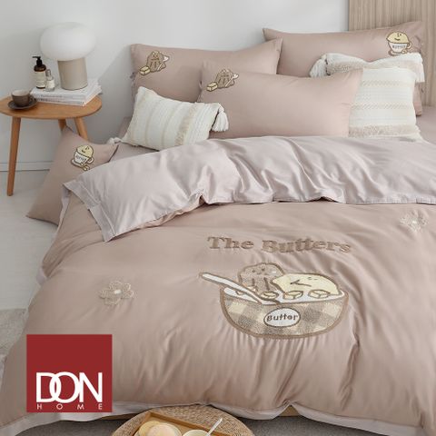 《DONx奶油家族聯名系列》甜點時光 沐光長絨棉兩用被床包組-雙人