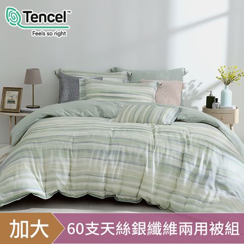 HOYACASA 加大60支銀纖維天絲兩用被床包組-多款任選