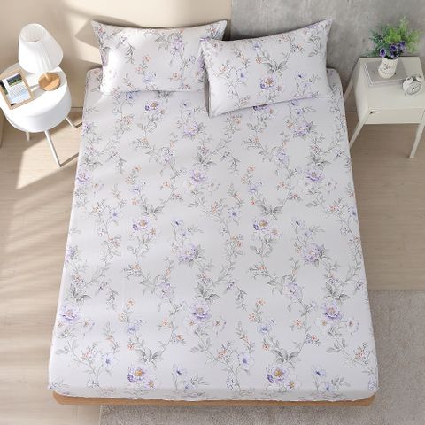 100%精梳棉 美國棉 奧娜 單人床包枕套兩件組