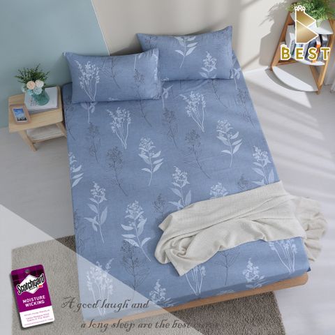 【BEST貝思特】單人天絲床包枕套二件組-夢花園(3M吸濕排汗專利技術)
