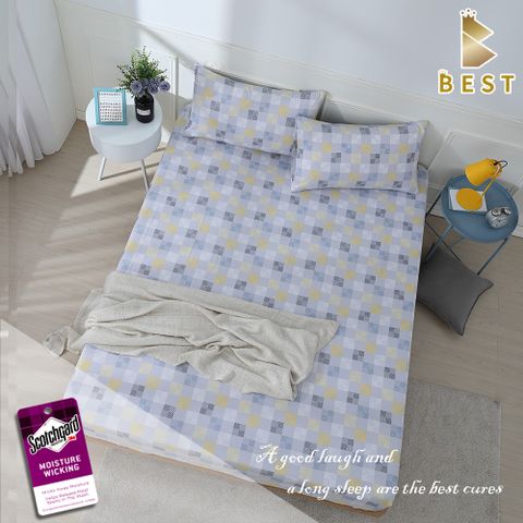 BEST貝思特_單人天絲床包枕套二件組-目眩池畔(3M吸濕排汗專利技術)