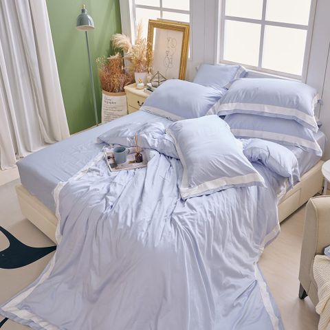 【戀家小舖】台灣製 80支天絲棉 優雅系列-海嵐 雙人被套