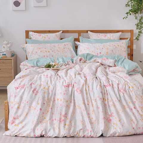 【戀家小舖】台灣製 60支精梳棉 日光暖陽 雙人被套