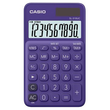 CASIO 卡西歐 10位元浪漫馬卡龍口袋型計算機-葡萄紫 (SL-310UC-PL)